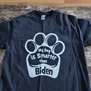 Gildan Black T-Shirt with White Paw Print Design Medium